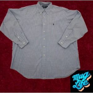 Polo Ralph Lauren Shirt Mens XL Classic Fit Blue Button Down Long Sleeve‎ Blake